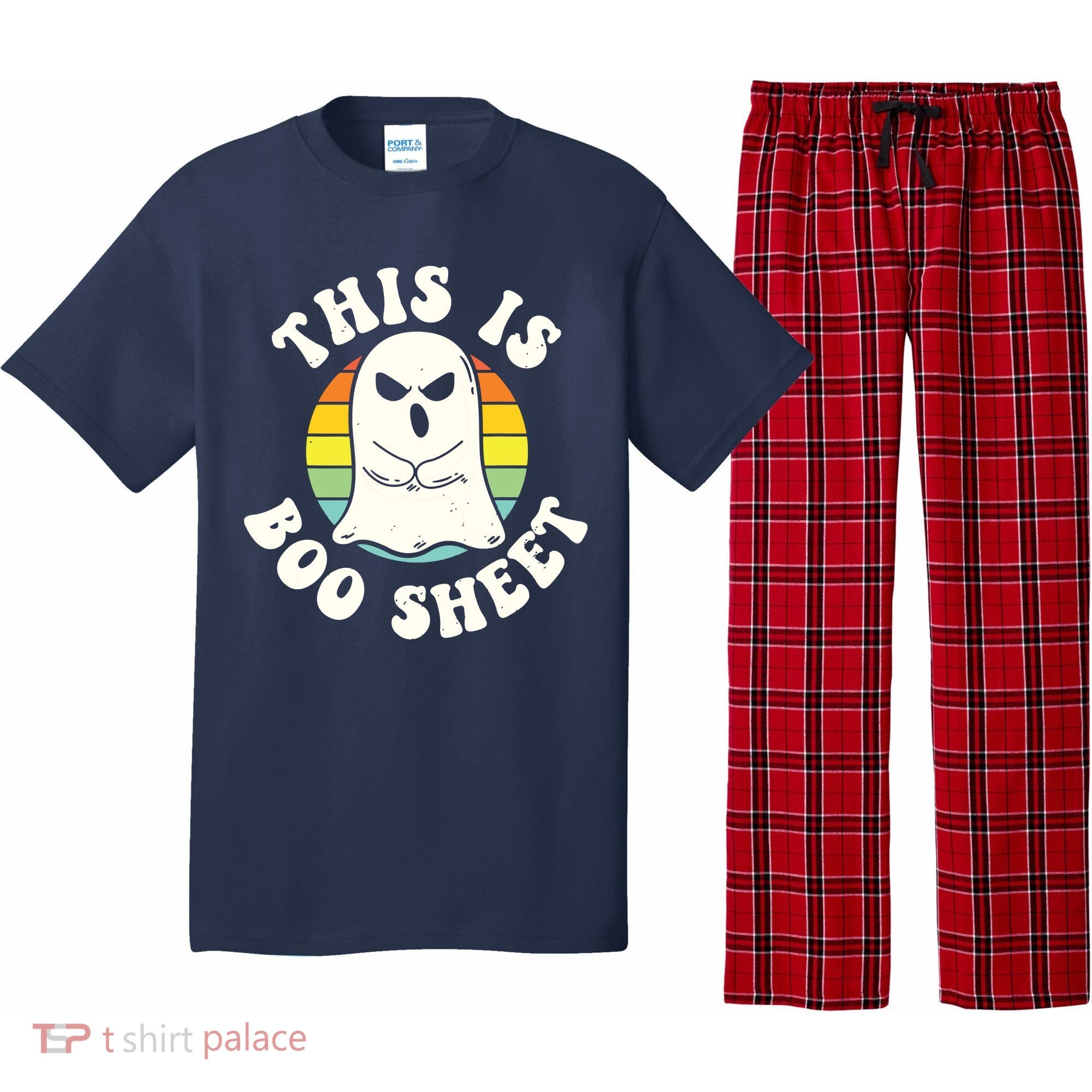 This Is Boo Sheet Ghost Retro Halloween Costume Pajama Set