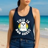 This Is Boo Sheet Ghost Retro Halloween Costume Women's Tank Top thumb 2