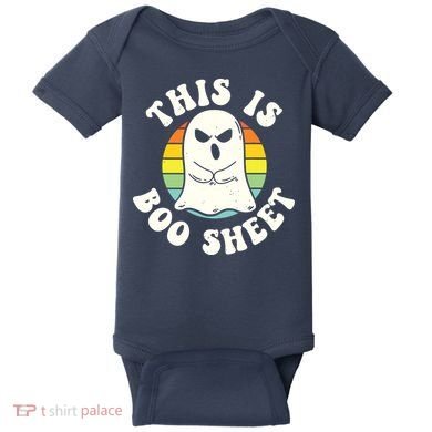 This Is Boo Sheet Ghost Retro Halloween Costume Baby Bodysuit