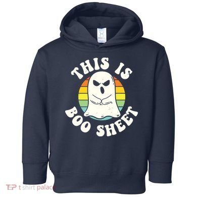 This Is Boo Sheet Ghost Retro Halloween Costume Toddler Hoodie