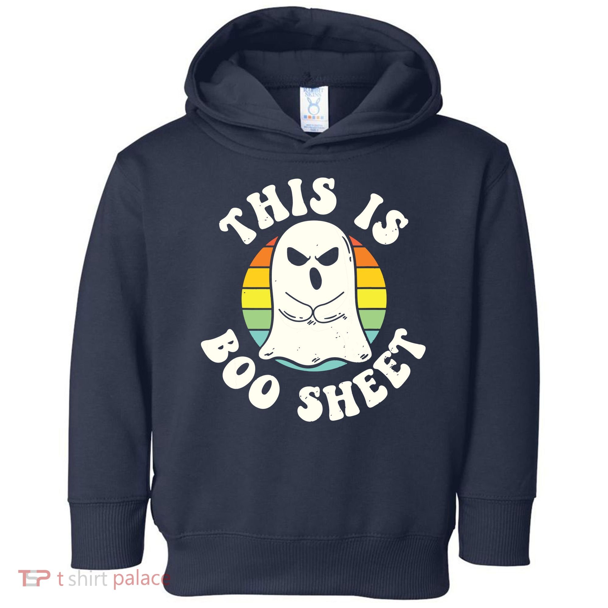 This Is Boo Sheet Ghost Retro Halloween Costume Toddler Hoodie