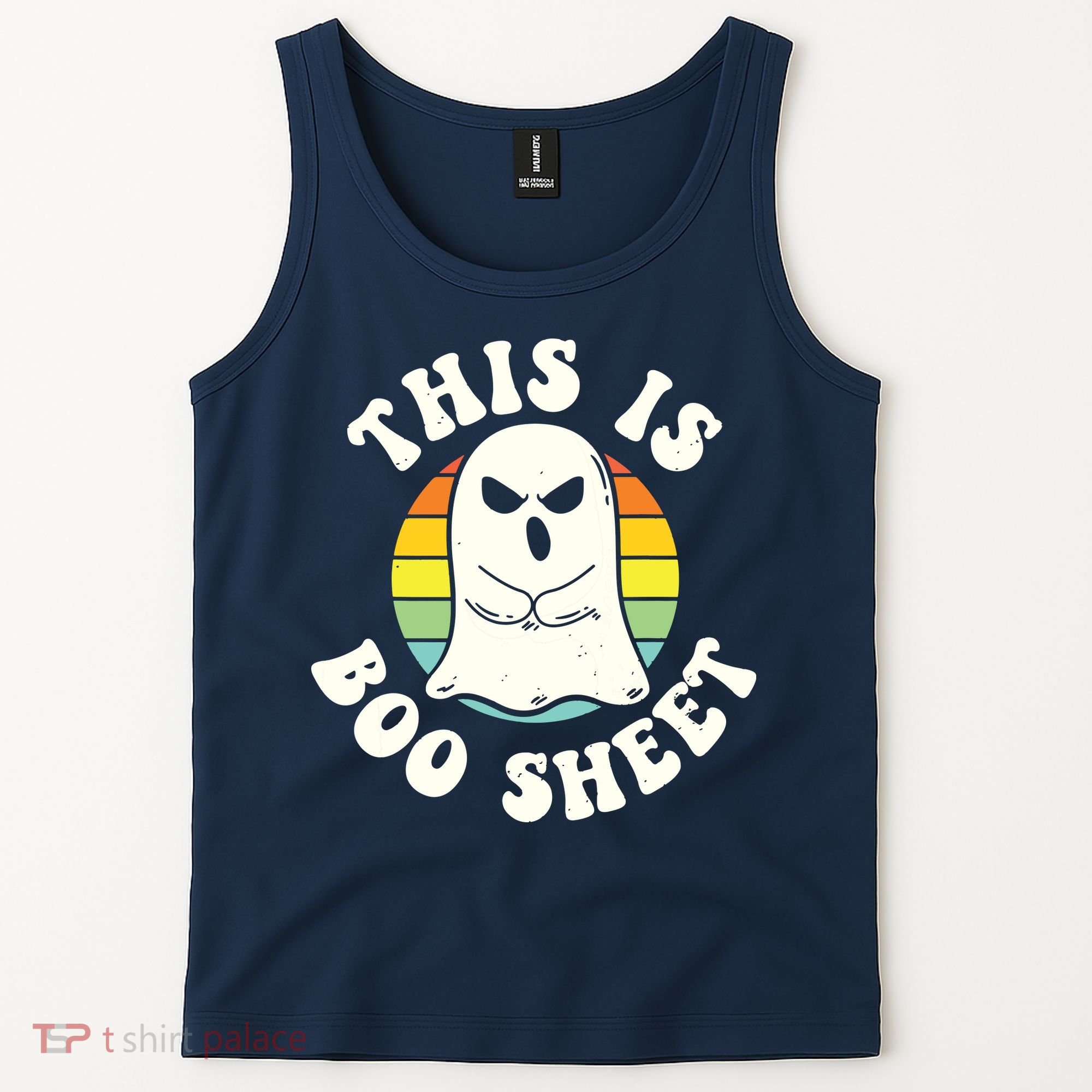 This Is Boo Sheet Ghost Retro Halloween Costume Tank Top