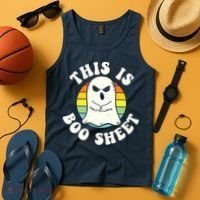 This Is Boo Sheet Ghost Retro Halloween Costume Tank Top thumb 4