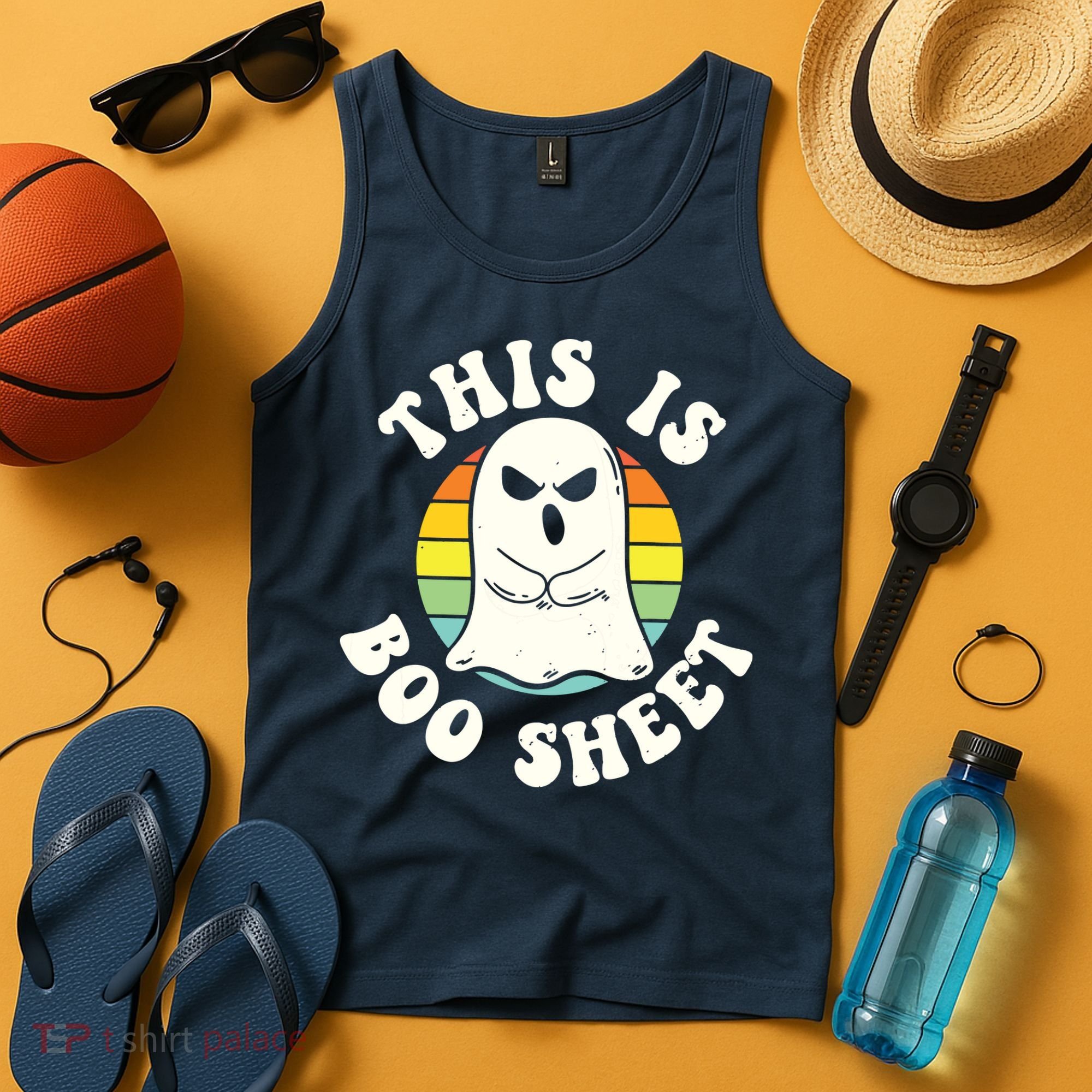 This Is Boo Sheet Ghost Retro Halloween Costume Tank Top