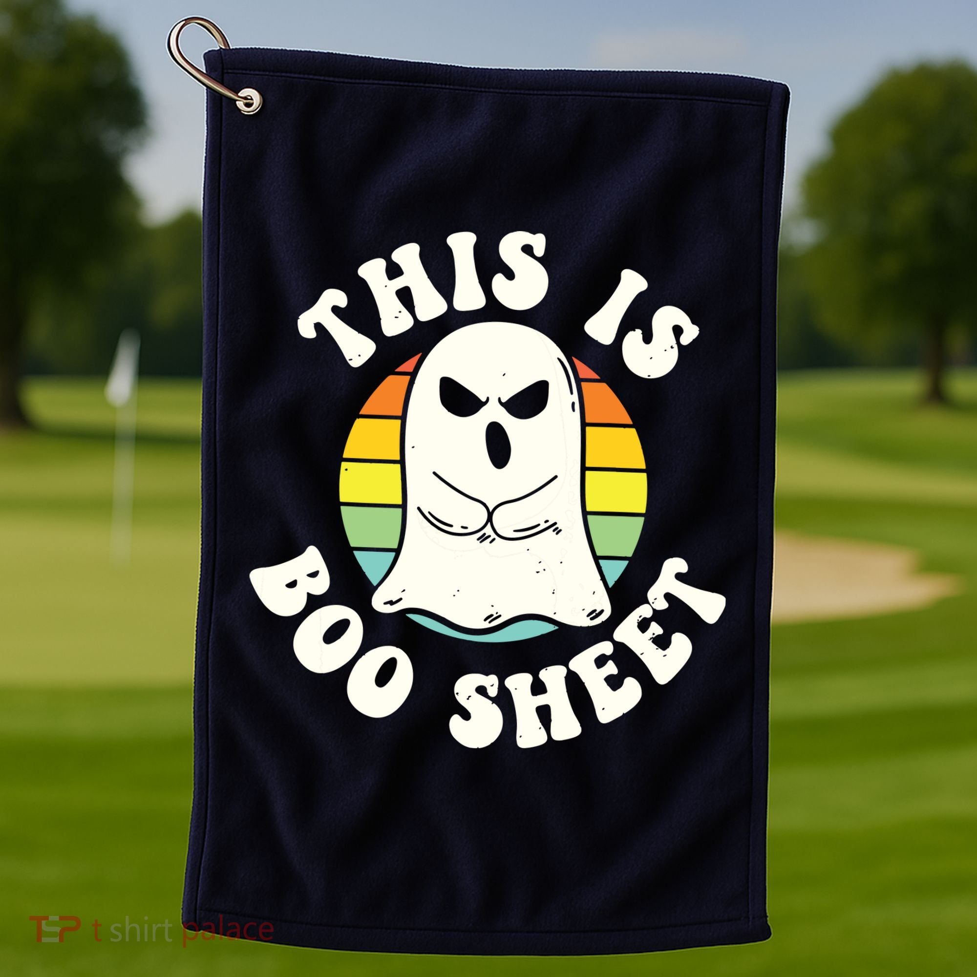 This Is Boo Sheet Ghost Retro Halloween Costume Golf Towel