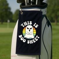 This Is Boo Sheet Ghost Retro Halloween Costume Golf Towel thumb 2