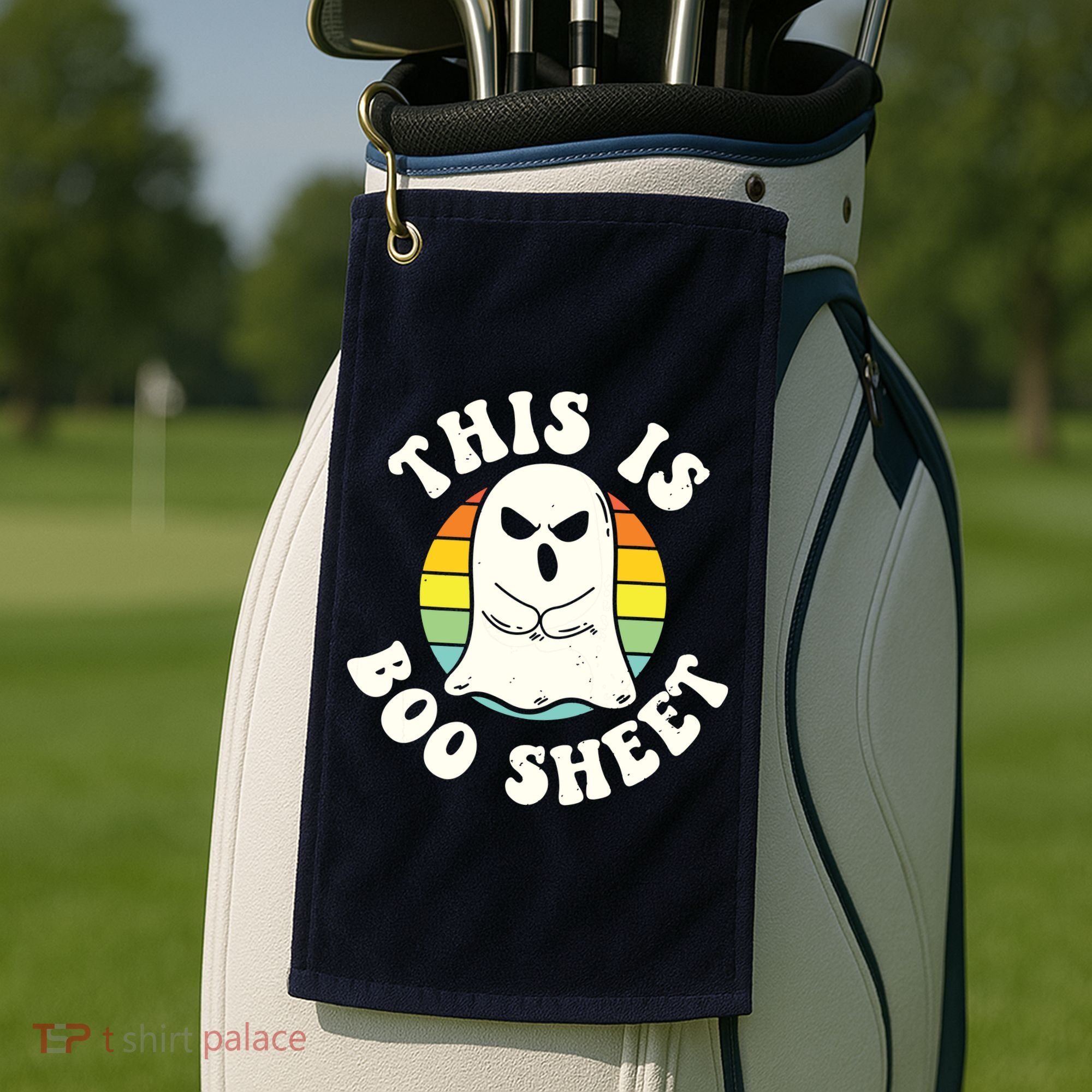 This Is Boo Sheet Ghost Retro Halloween Costume Golf Towel