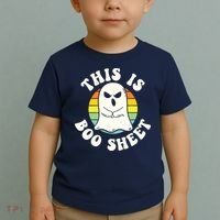 This Is Boo Sheet Ghost Retro Halloween Costume Toddler T-Shirt thumb 2