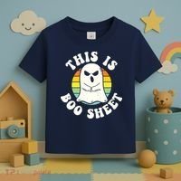 This Is Boo Sheet Ghost Retro Halloween Costume Toddler T-Shirt thumb 3