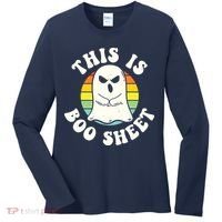 This Is Boo Sheet Ghost Retro Halloween Costume Women's Long Sleeve Shirt thumb 0