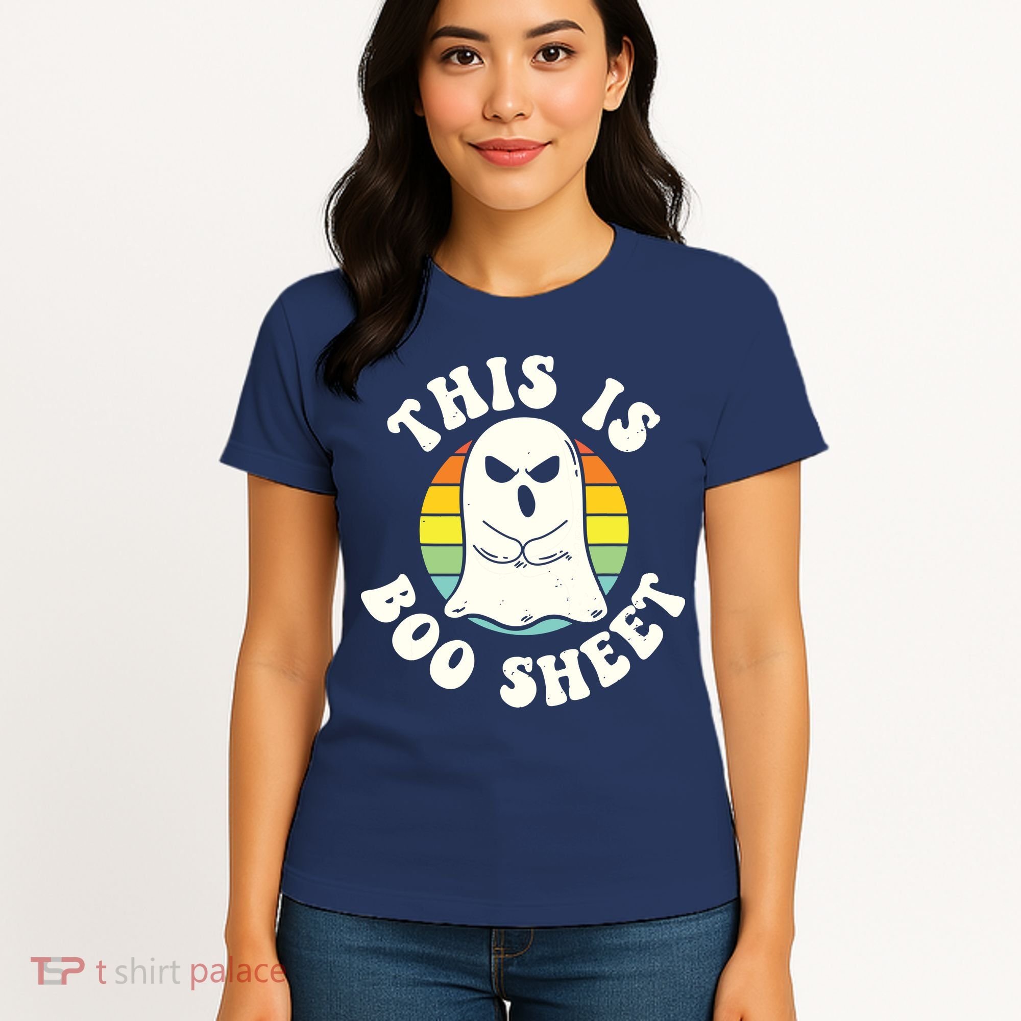 This Is Boo Sheet Ghost Retro Halloween Costume Women's T-Shirt