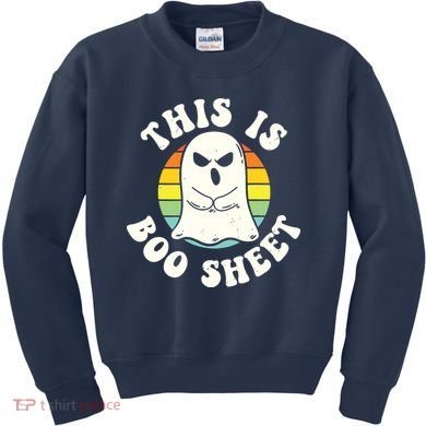 This Is Boo Sheet Ghost Retro Halloween Costume Kids Sweatshirt