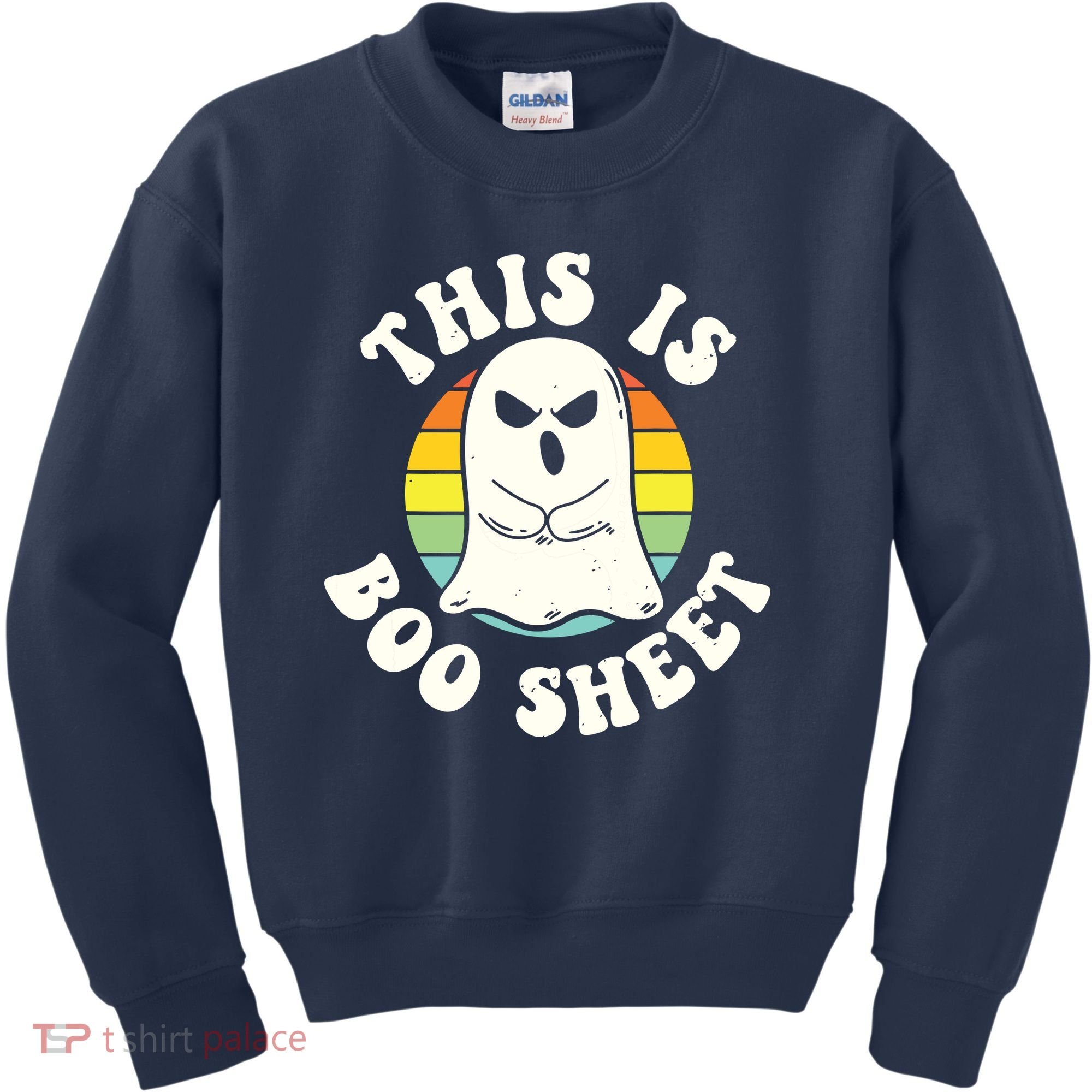 This Is Boo Sheet Ghost Retro Halloween Costume Kids Sweatshirt