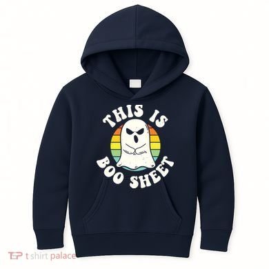 This Is Boo Sheet Ghost Retro Halloween Costume Kids Hoodie