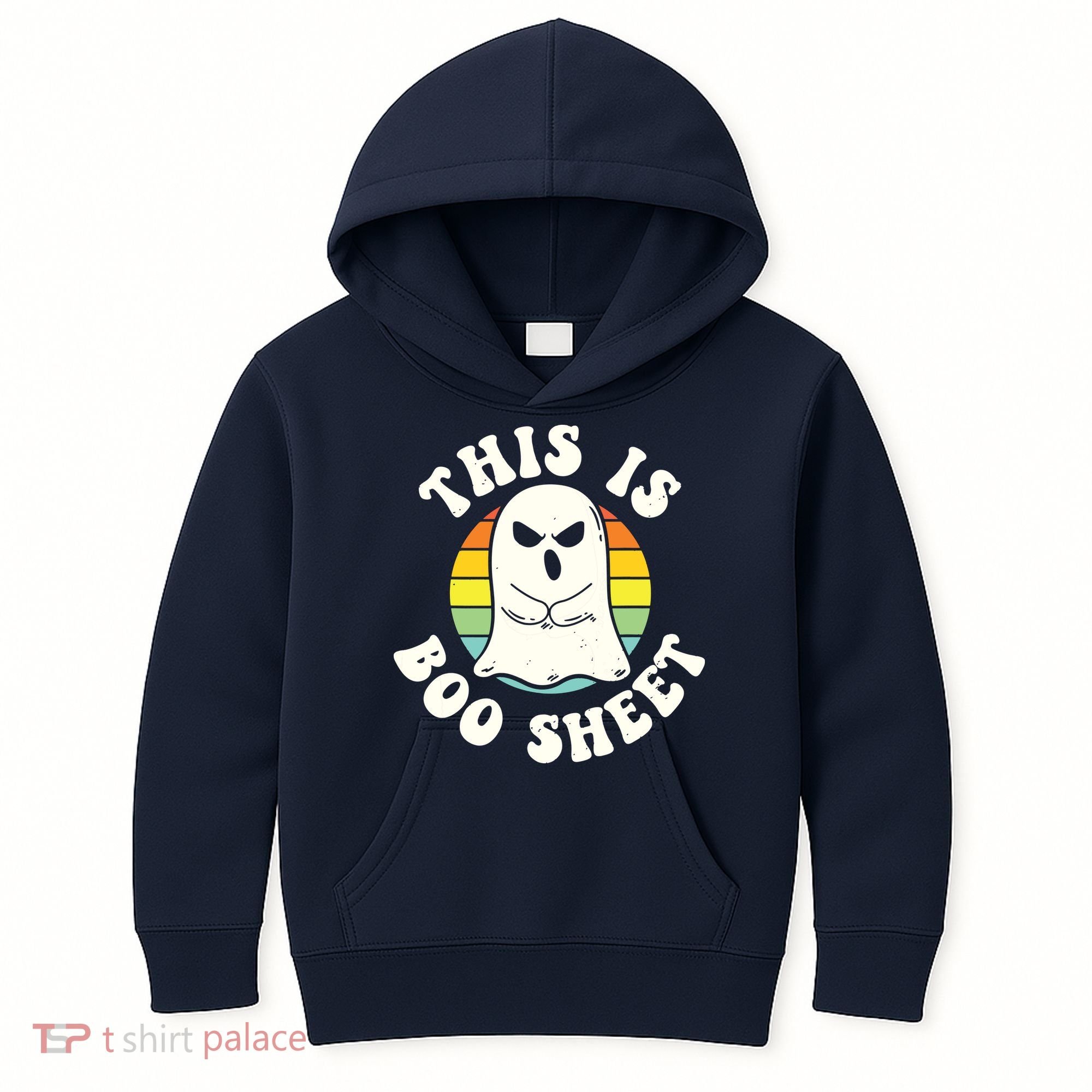 This Is Boo Sheet Ghost Retro Halloween Costume Kids Hoodie