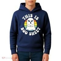 This Is Boo Sheet Ghost Retro Halloween Costume Kids Hoodie thumb 4