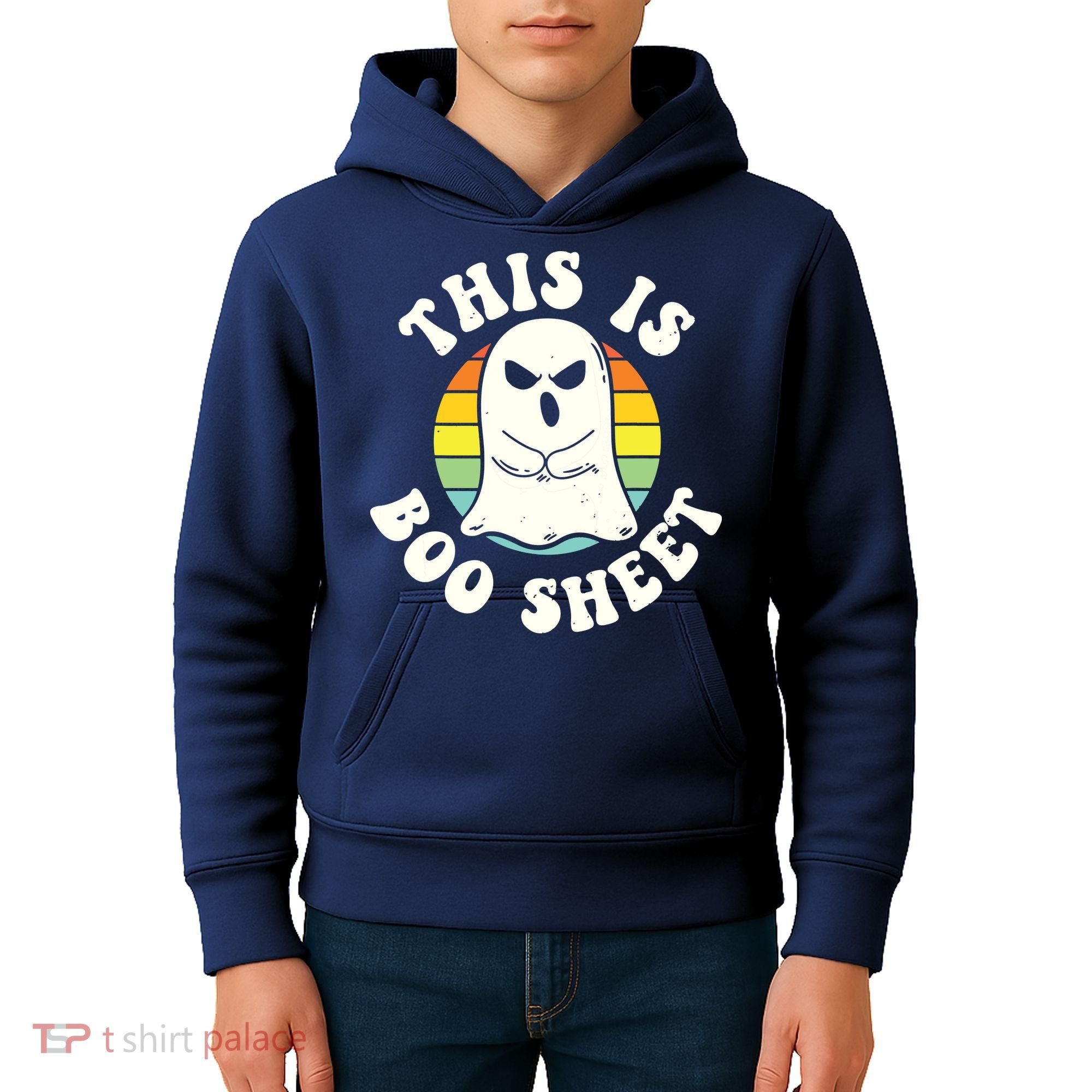 This Is Boo Sheet Ghost Retro Halloween Costume Kids Hoodie