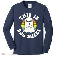 This Is Boo Sheet Ghost Retro Halloween Costume Kids Long Sleeve Shirt thumb 0