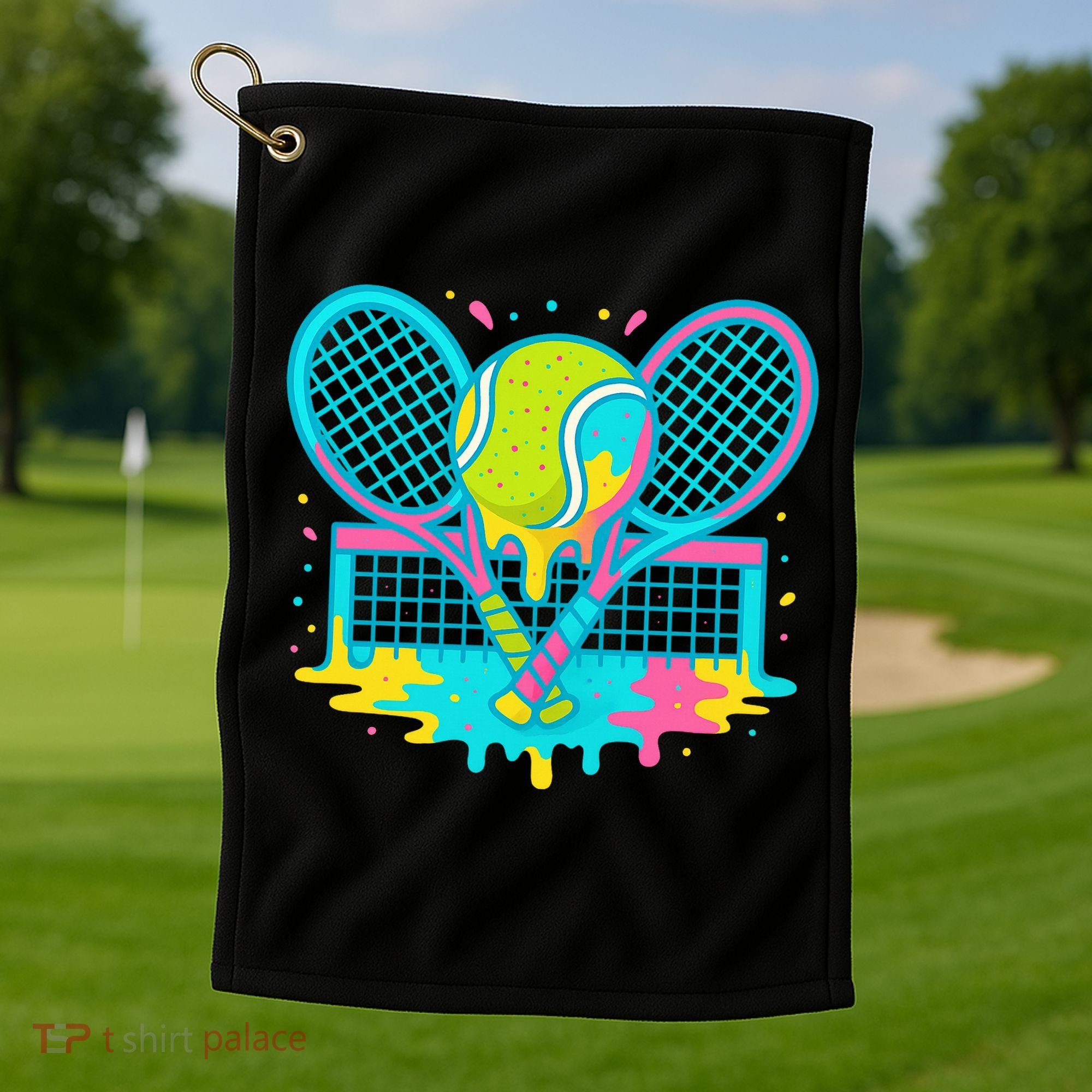 Tennis Ice Cream Drip Golf Towel
