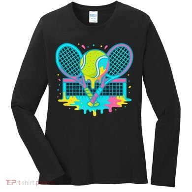 Tennis Ice Cream Drip Women's Long Sleeve Shirt