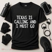 Texas is Calling and I Must Go Funny Home State Cooling Performance Crew T-Shirt thumb 3