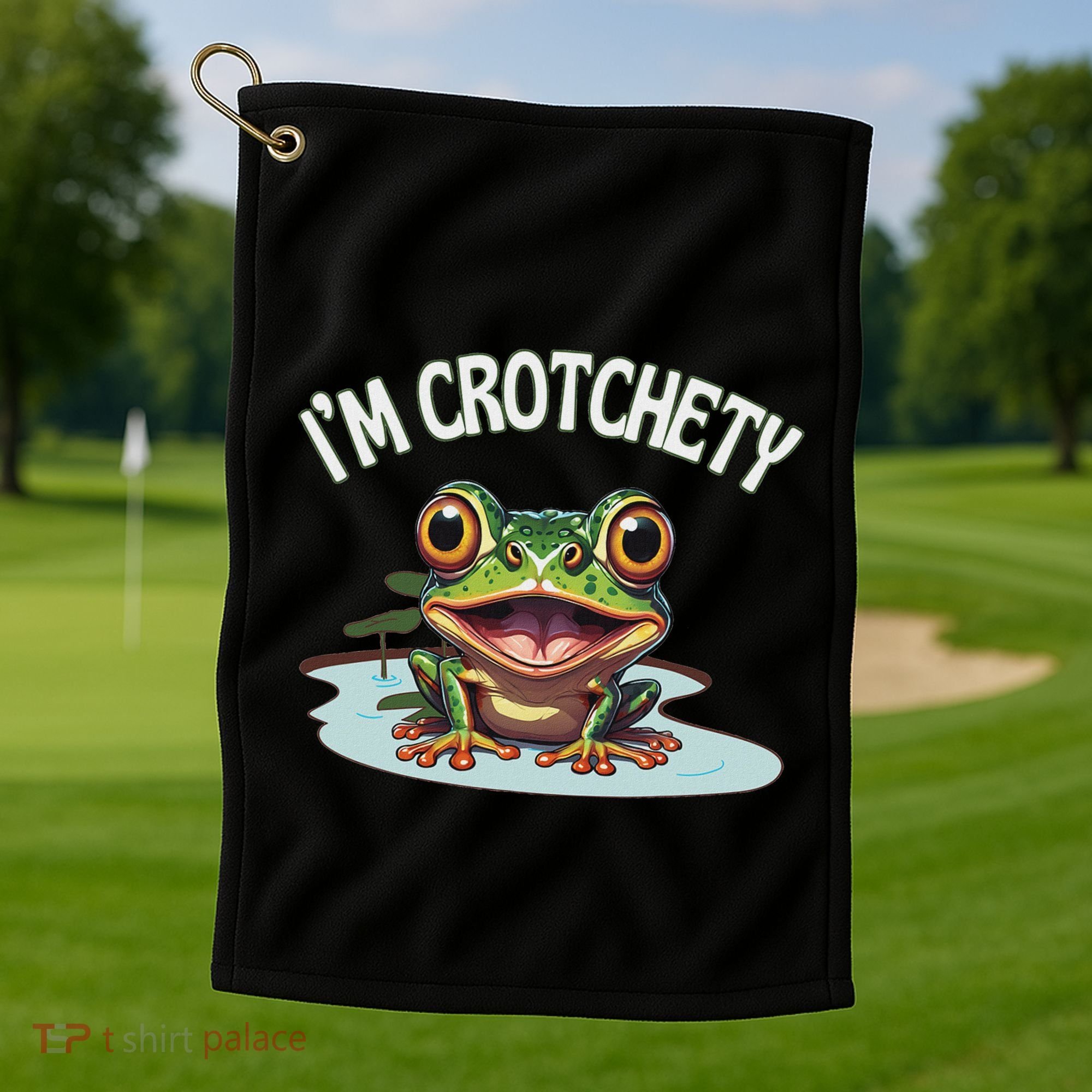 Toad I’M Crotchety Cranky Ill Tempered Bad Mood Annoying Fun Golf Towel