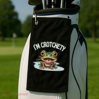 Toad I’M Crotchety Cranky Ill Tempered Bad Mood Annoying Fun Golf Towel thumb 2