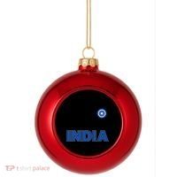 Team India Cricket Plastic Christmas Ball Ornament thumb 0