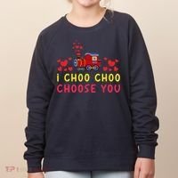 Train I Choo Choo Choose You Valentines Day Hearts Women's Sweatshirt thumb 0