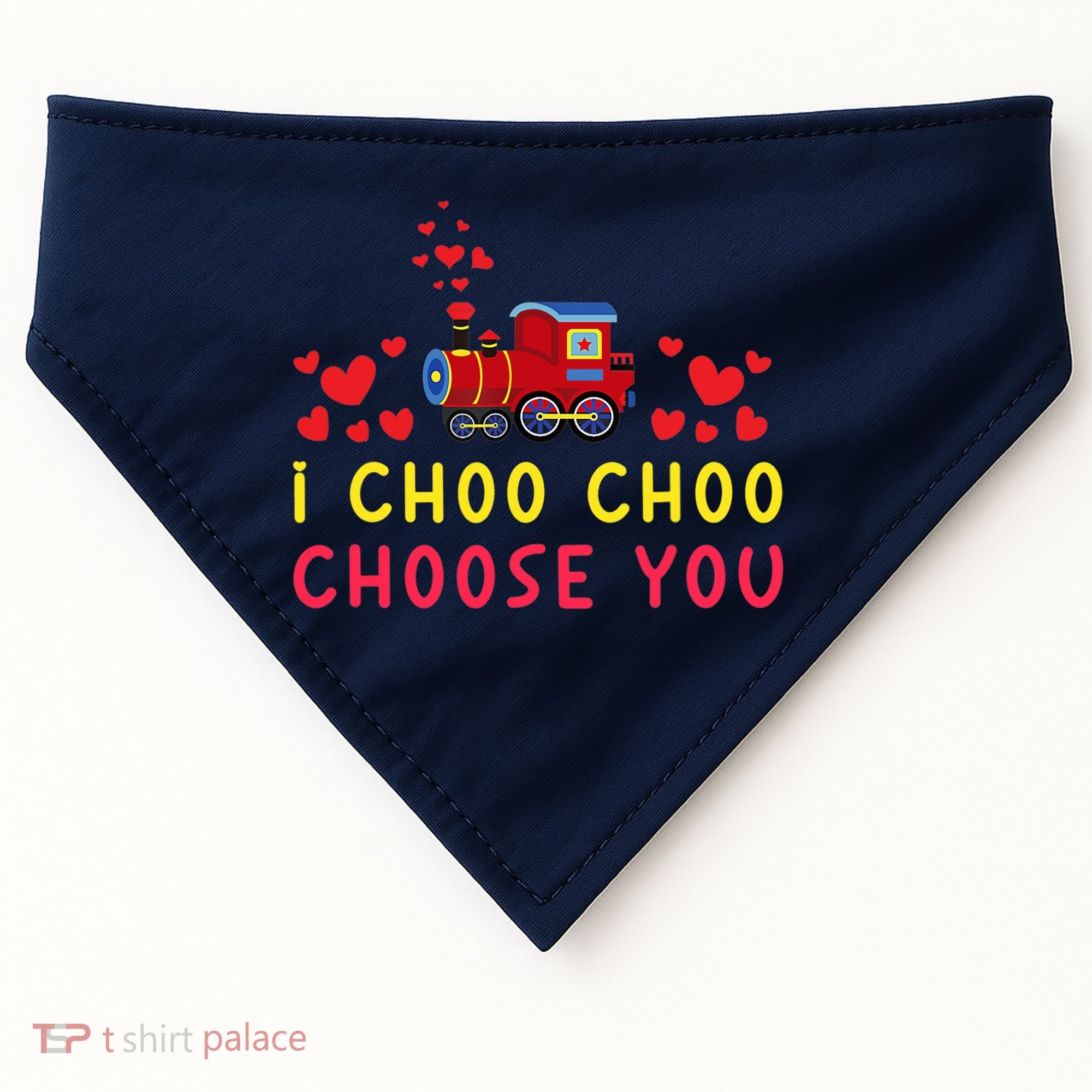Train I Choo Choo Choose You Valentines Day Hearts USA-Made Doggie Bandana