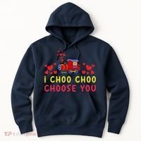 Train I Choo Choo Choose You Valentines Day Hearts Hoodie thumb 0