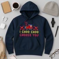 Train I Choo Choo Choose You Valentines Day Hearts Hoodie thumb 3