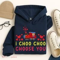 Train I Choo Choo Choose You Valentines Day Hearts Hoodie thumb 4