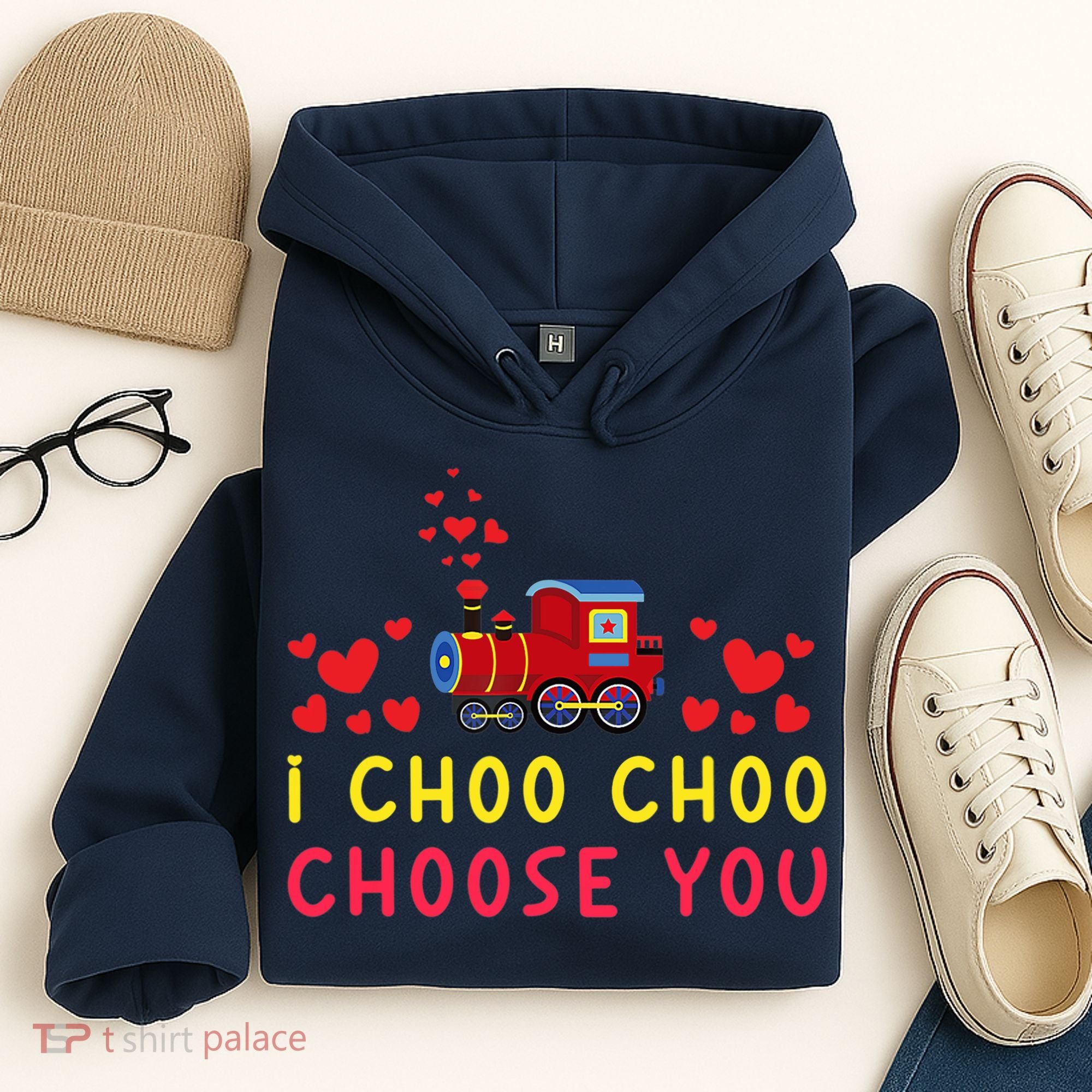 Train I Choo Choo Choose You Valentines Day Hearts Hoodie
