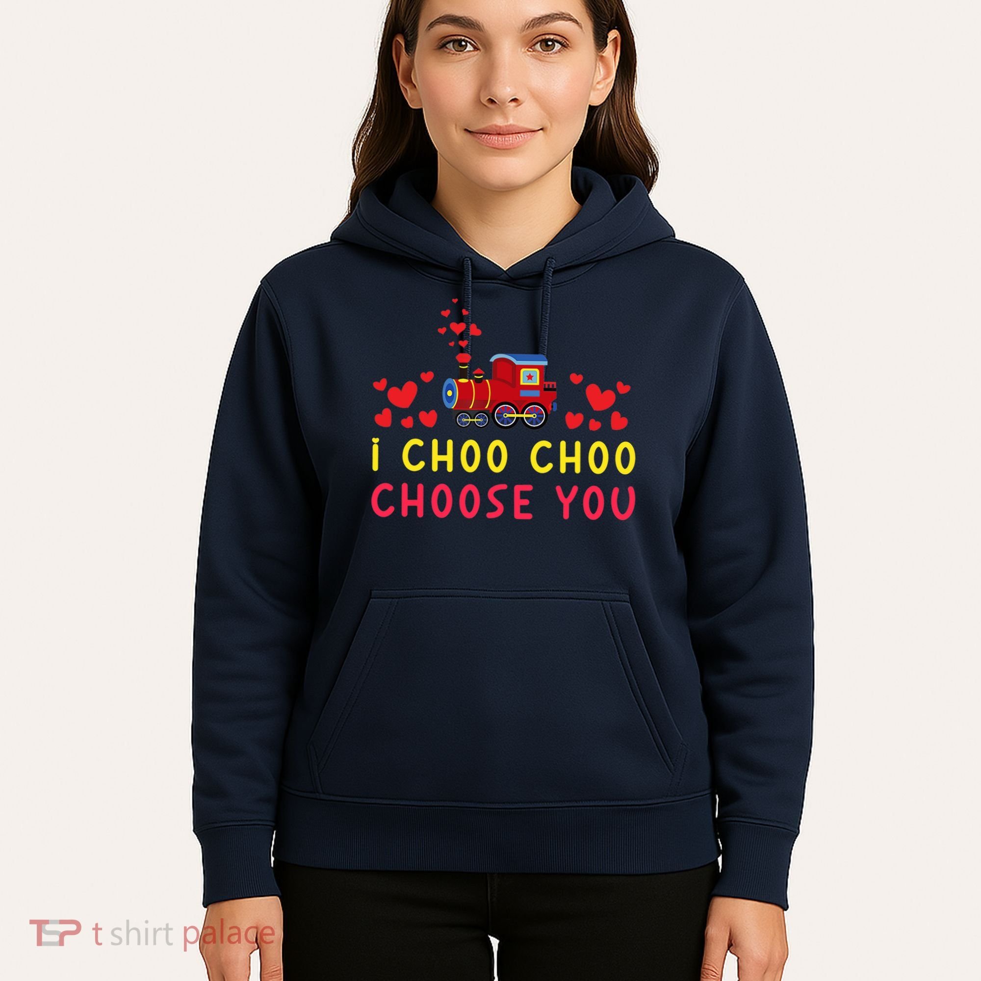 Train I Choo Choo Choose You Valentines Day Hearts Hoodie