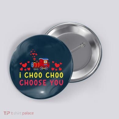 Train I Choo Choo Choose You Valentines Day Hearts Button