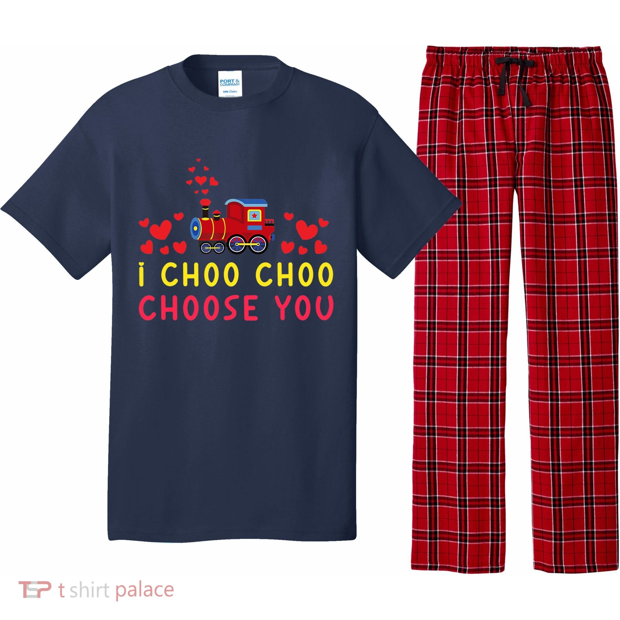 Train I Choo Choo Choose You Valentines Day Hearts Pajama Set