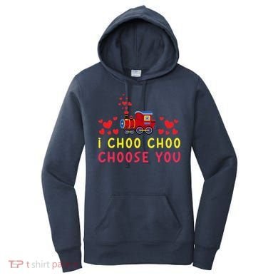 Train I Choo Choo Choose You Valentines Day Hearts Women's Hoodie