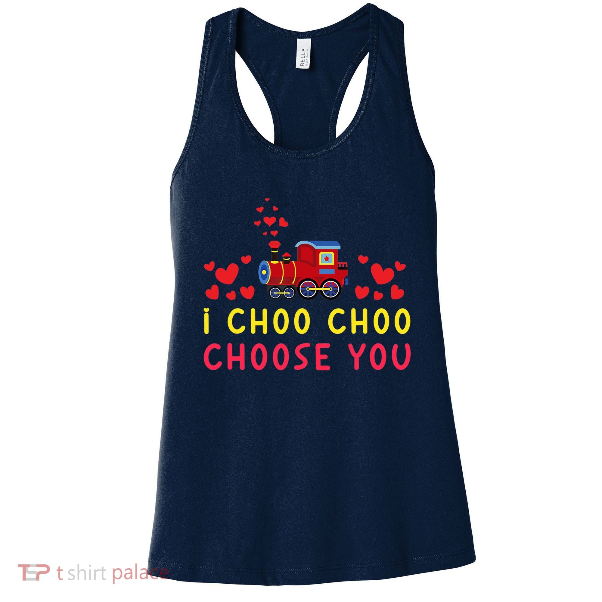 Train I Choo Choo Choose You Valentines Day Hearts Women's Tank Top