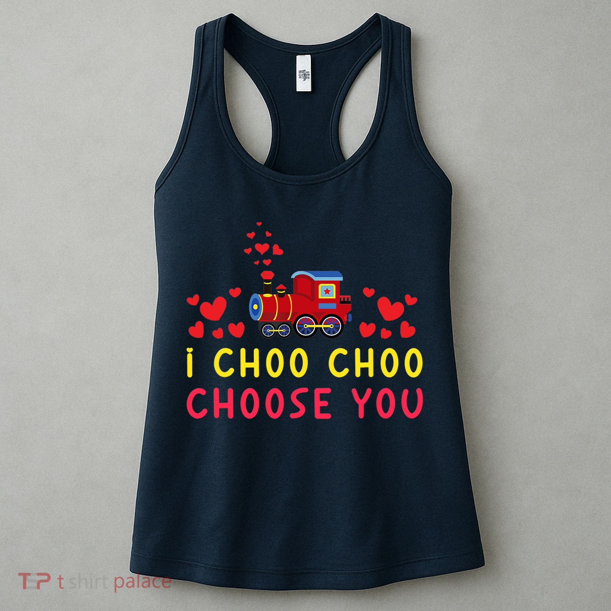 Train I Choo Choo Choose You Valentines Day Hearts Women's Tank Top