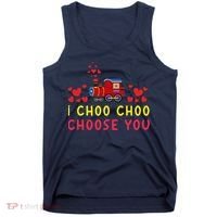 Train I Choo Choo Choose You Valentines Day Hearts Tank Top thumb 0
