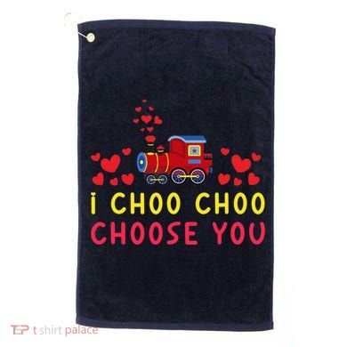 Train I Choo Choo Choose You Valentines Day Hearts Golf Towel