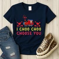 Train I Choo Choo Choose You Valentines Day Hearts Women's T-Shirt thumb 3