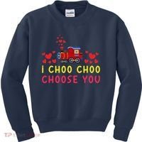 Train I Choo Choo Choose You Valentines Day Hearts Kids Sweatshirt thumb 0