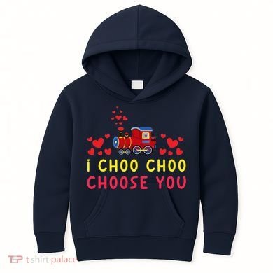 Train I Choo Choo Choose You Valentines Day Hearts Kids Hoodie