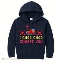 Train I Choo Choo Choose You Valentines Day Hearts Kids Hoodie thumb 0