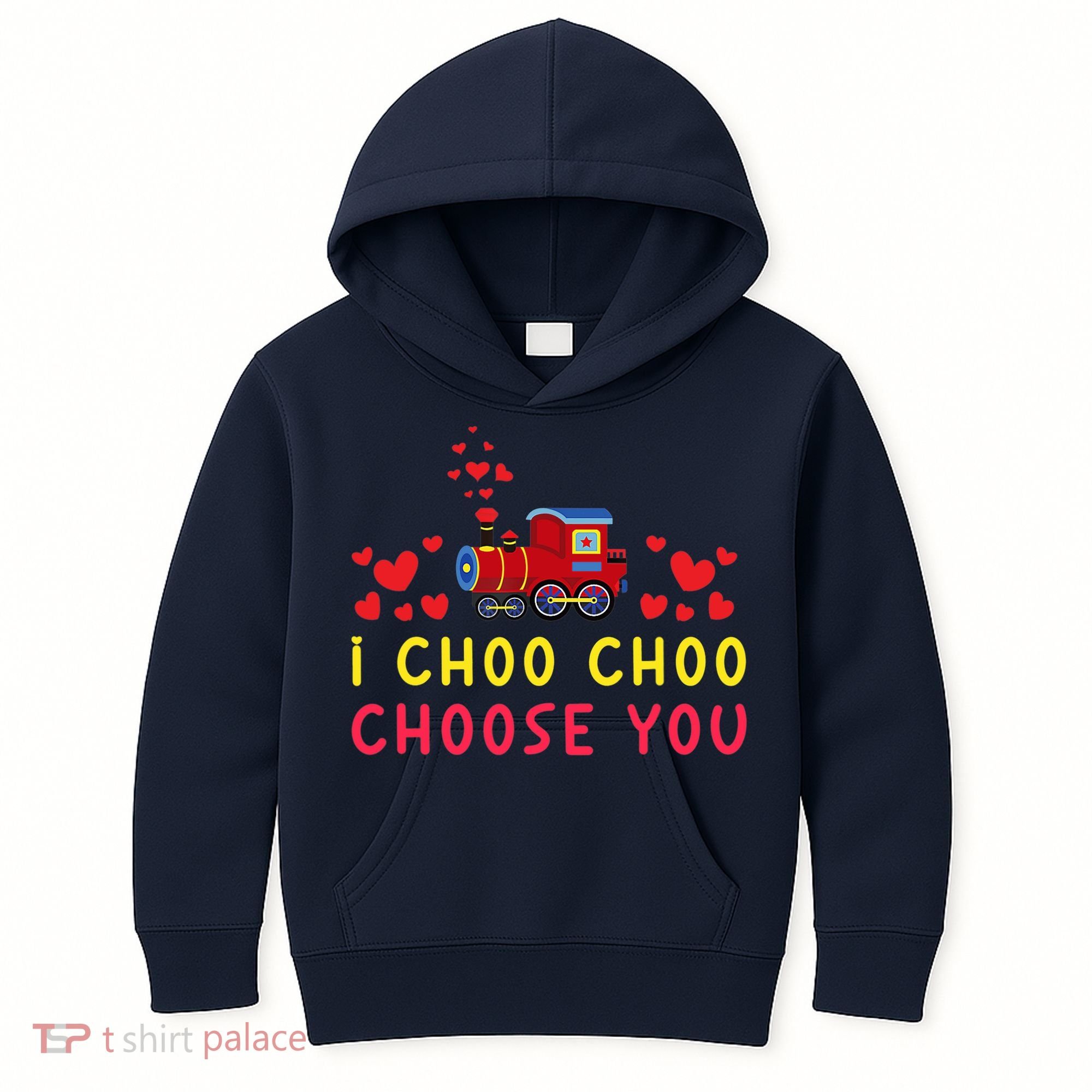 Train I Choo Choo Choose You Valentines Day Hearts Kids Hoodie