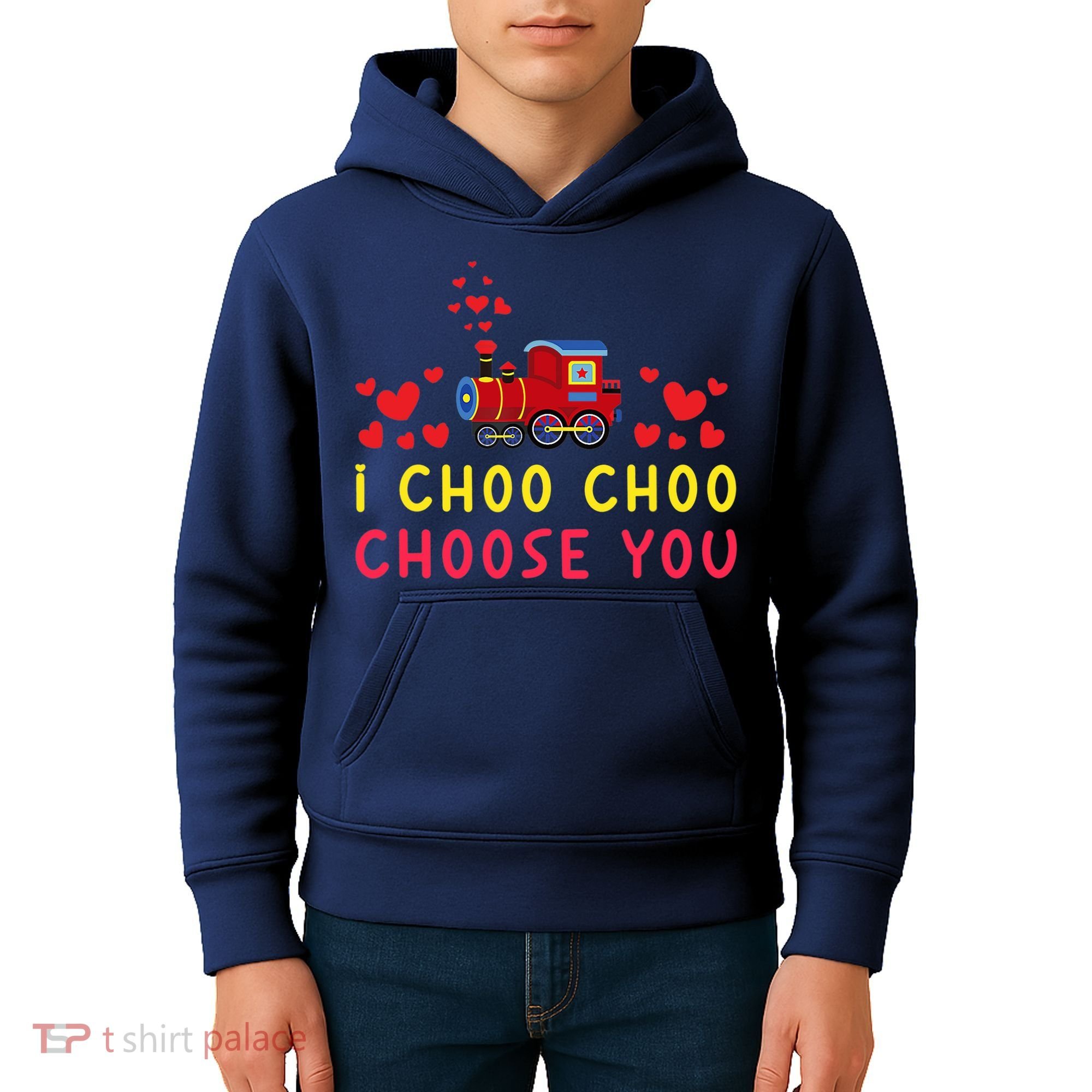 Train I Choo Choo Choose You Valentines Day Hearts Kids Hoodie