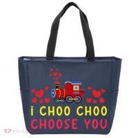Train I Choo Choo Choose You Valentines Day Hearts Tote Bag thumb 0