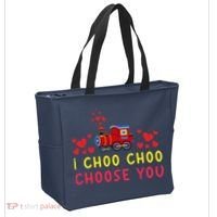 Train I Choo Choo Choose You Valentines Day Hearts Tote Bag thumb 2